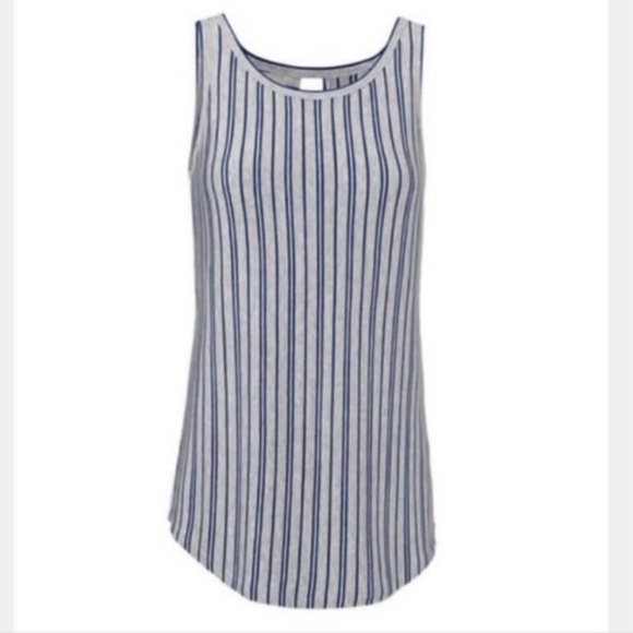 CAbi Tops - Cabi Ticker Tee Striped Blue and Gray Tank Top